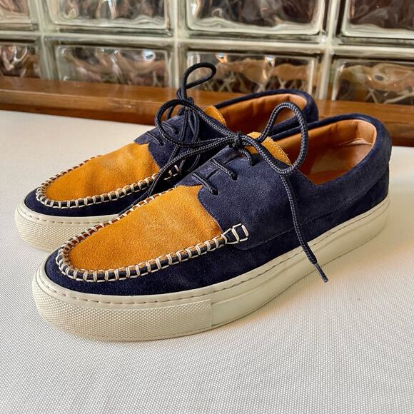 Mr. P Dennis Two-Tone Suede Boat Shoes Made in Italy Sz 6 - Picture 2 of 15